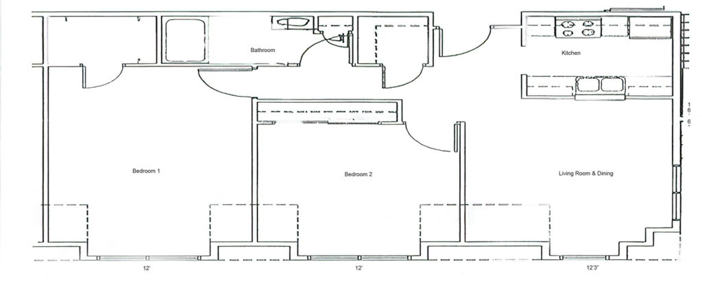 Taft Farm Senior Living floorplan - 2 bedroom